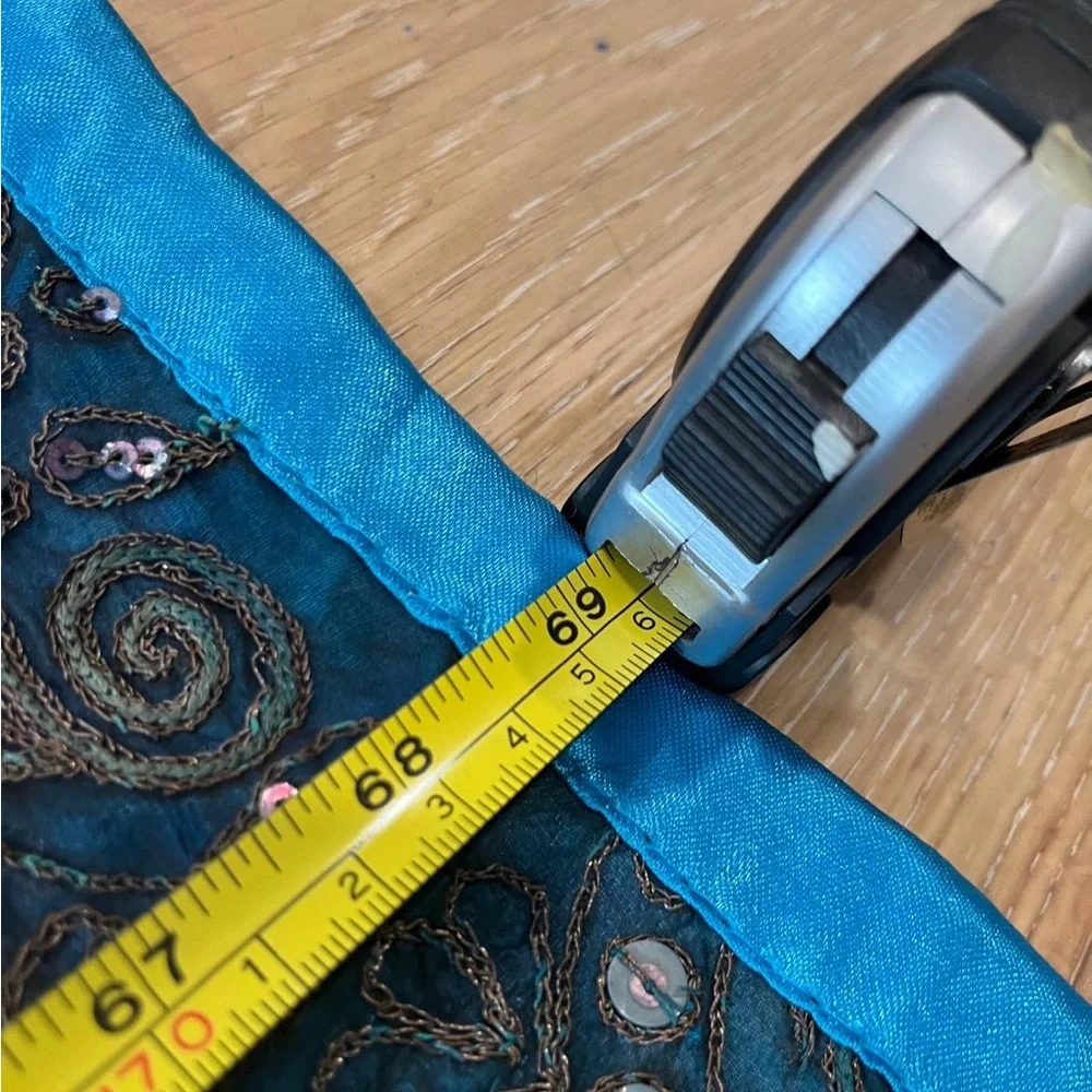Handcrafted Blue & Teal Patchwork Tapestry Wall Hanging